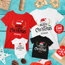 Merry Christmas Personalised Family Matching T-shirts