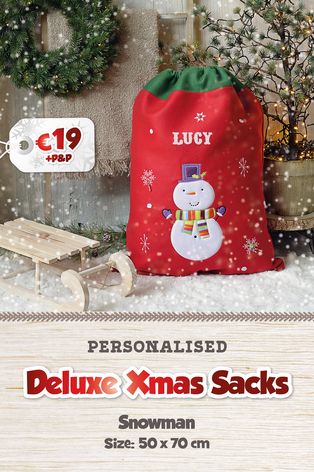 Personalised Deluxe Christmas Present Sack