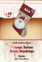 Vintage with Tartan Top Personalised Christmas Stockings