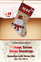 Vintage with Tartan Top Personalised Christmas Stockings