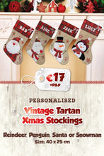 Vintage with Tartan Top Personalised Christmas Stockings