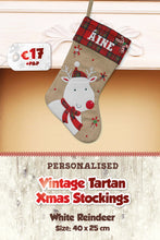 Vintage with Tartan Top Personalised Christmas Stockings