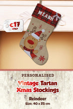 Vintage with Tartan Top Personalised Christmas Stockings