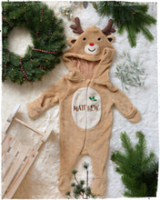 Christmas Reindeer Bodysuit Personalised with Fury Vinyl, Perfect Baby Christmas Outfit with a Name