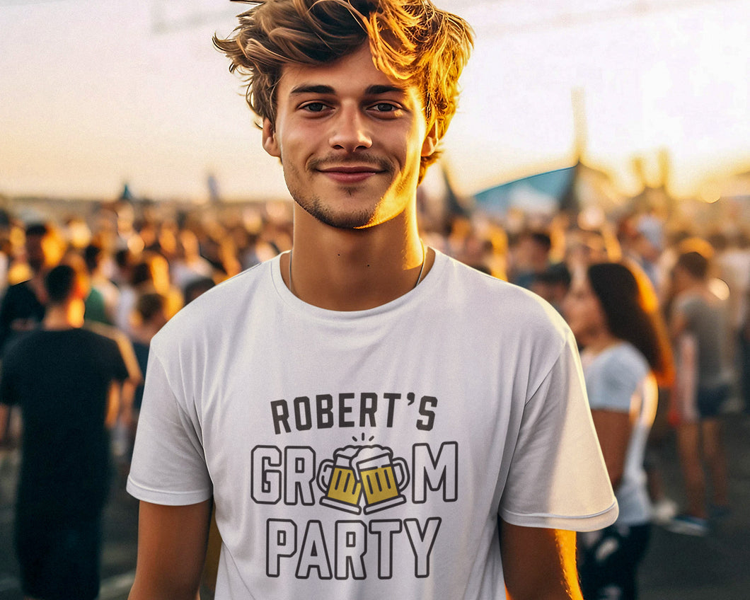 Beer Style Groom Party Personalised T-shirts, Bachelor Weekend Ironic Apparel