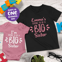 I am Going To Be a Big Sister or Brother Personalised Tshirts & Onesies