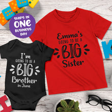 I am Going To Be a Big Sister or Brother Personalised Tshirts & Onesies