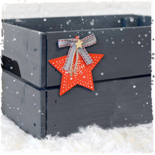 Personalised Christmas Eve Box with Red Wood Decoration