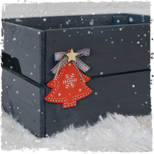 Personalised Christmas Eve Box with Red Wood Decoration