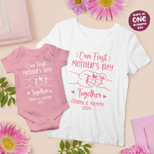 Our First Mother's Day Together Fistbump Matching Design T-shirt and Onesie