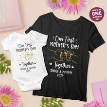 Our First Mother's Day Together Fistbump Matching Design T-shirt and Onesie