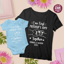 Our First Mother's Day Together Fistbump Matching Design T-shirt and Onesie