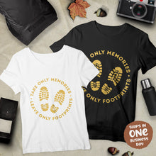 Take Only Memories, Leave Only Footprints Hiking Theme T-shirts
