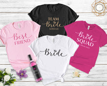 Hen Party Elegant Style Personalised T-shirts, Bachelorette Party Apparel, Bridal Party Personalised Gifts