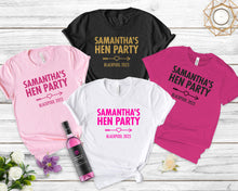 Hen Party Simple Design Personalised T-shirts, Bachelorette Party Apparel, Bridal Party Personalised Gifts