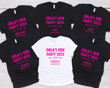 Hen Party Simple Design Personalised T-shirts, Bachelorette Party Apparel, Bridal Party Personalised Gifts