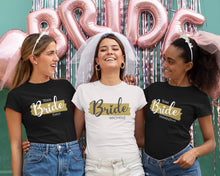 The Bride / Team Bride Posh Gold Hen Party Personalised T-shirts, Bachelorette Party Apparel, Bridal Party Personalised Gifts