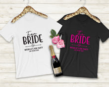 The Bride / Team Bride Retro Style Hen Party Personalised T-shirts, Bachelorette Party Apparel, Bridal Party Personalised Gifts