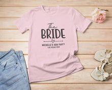 The Bride / Team Bride Retro Style Hen Party Personalised T-shirts, Bachelorette Party Apparel, Bridal Party Personalised Gifts