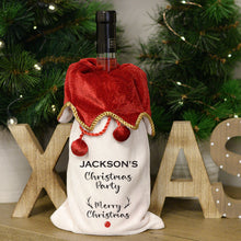 Personalised Velvet Wine Bag, Unique Christmas Wine Presenting Idea to Family Members, Colleagues or Friends