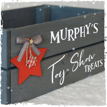 Personalised Late Late Toy Show Treat Box with Classic Red Wooden Decoration