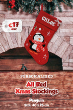 Deluxe All Red Personalised Christmas Stockings