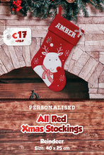 Deluxe All Red Personalised Christmas Stockings