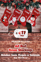 Deluxe All Red Personalised Christmas Stockings