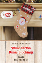 Value Tartan Personalised Christmas Stockings