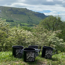 'The Mountains are calling...' Personalised Enamel Black Mugs