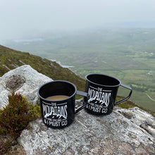 'The Mountains are calling...' Personalised Enamel Black Mugs