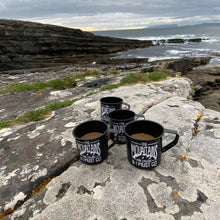 'The Mountains are calling...' Personalised Enamel Black Mugs