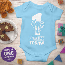 First Birthday Short Sleeve Bodysuits with Jungle Animals
