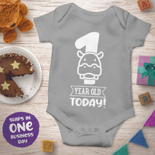 First Birthday Short Sleeve Bodysuits with Jungle Animals