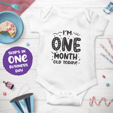 Month Birthday Celebration Short Sleeve Bodysuits in Confetti Style