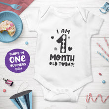 Month Birthday Celebration Short Sleeve Bodysuits