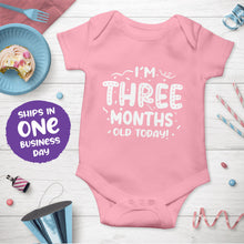 Month Birthday Celebration Short Sleeve Bodysuits in Confetti Style