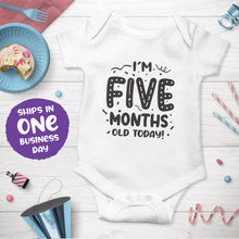 Month Birthday Celebration Short Sleeve Bodysuits in Confetti Style