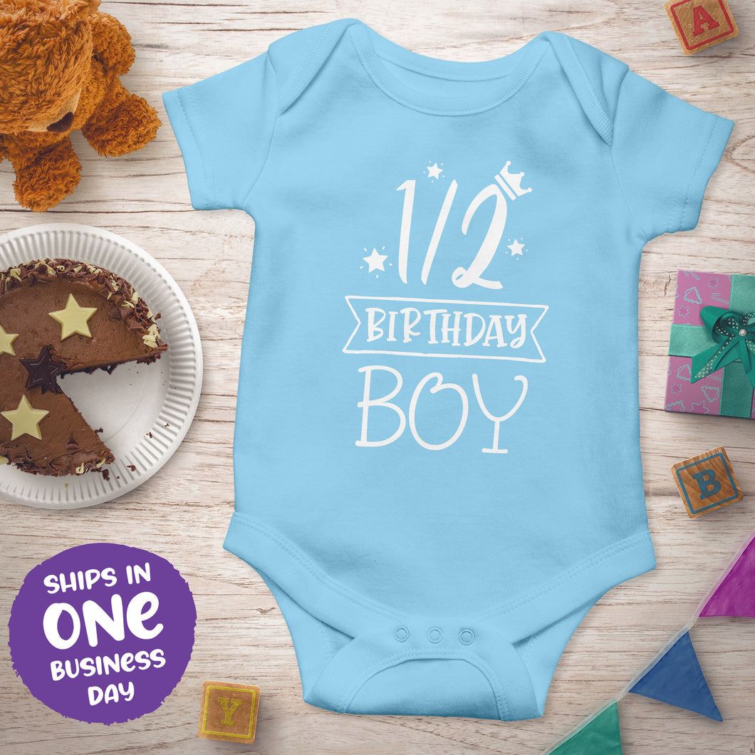 1 2 Birthday Boy Onesie 6 Months Celebration Baby Outfit Wrapit Crafts