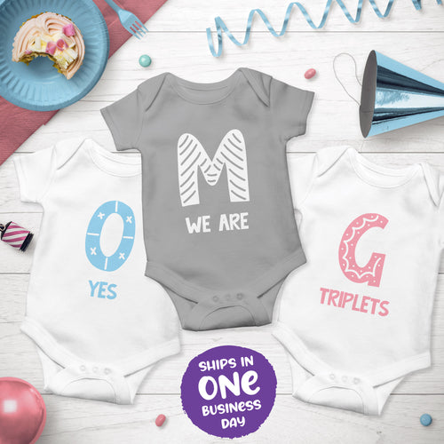 Triplets Celebration Onesie 'OMG. Yes We Are Triplets'