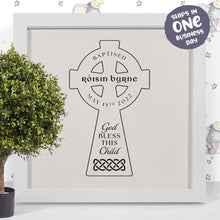 Christening / Baptism Personalised Frame with a Celtic Cross