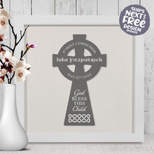 Personalised My First Holy Communion Frame with a Celtic Cross