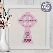 Personalised My First Holy Communion Frame with a Celtic Cross