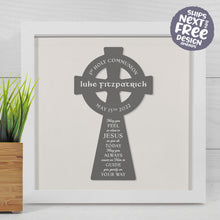 Personalised My First Holy Communion Frame with a Celtic Cross & a Religious Verse