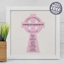 Personalised My First Holy Communion Frame with a Celtic Cross & a Religious Verse