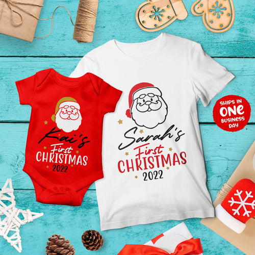 Child's First Christmas Personalised Matching Apparel