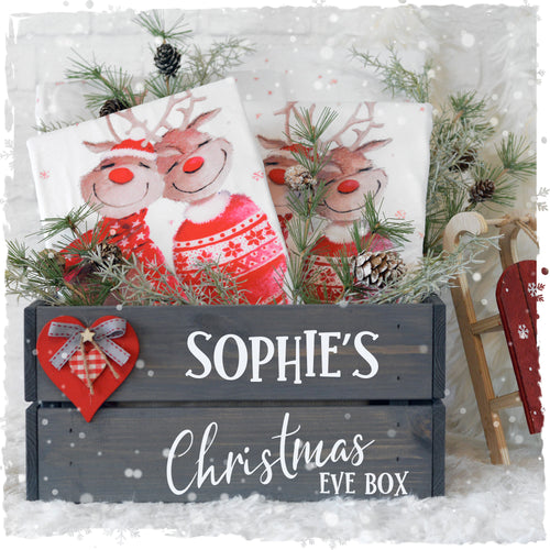 Christmas Eve Box with Classic Wood Decoration