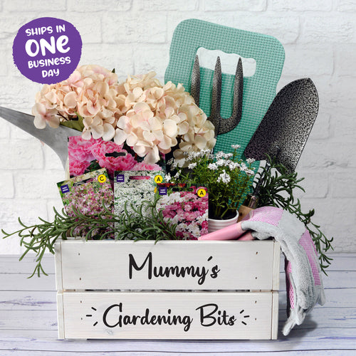 Personalised Wooden Home Gardening Crate for Mother's Day