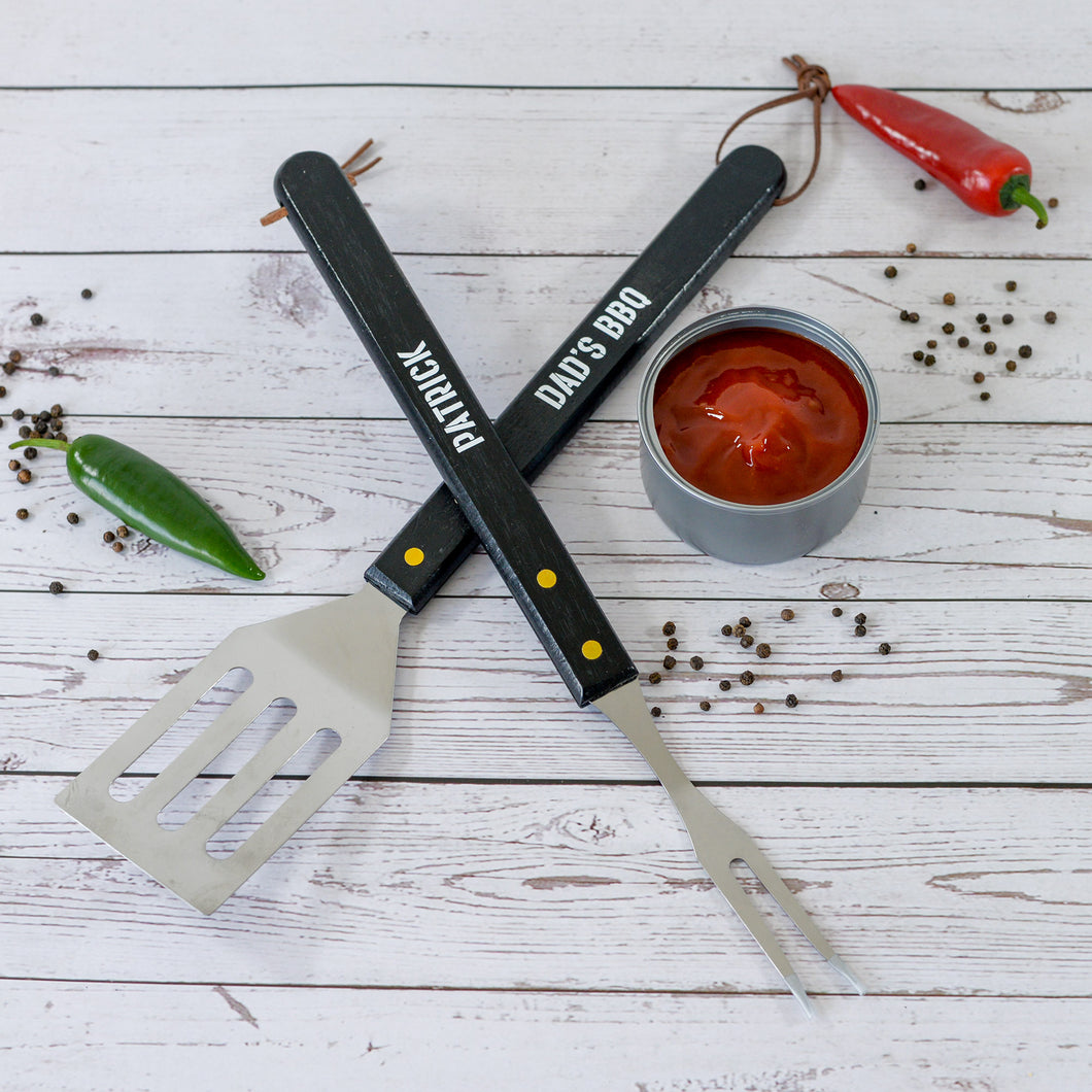 Personalised BBQ Grill Tools: Barbeque Fork & Spatula