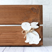 Personalised Easter Box with a Small Wooden Bunny Decoration
